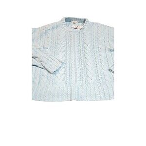 J. Crew Women's XL Midday Skies 100% Cotton‎ Cable-knit Crewneck Sweater NWT